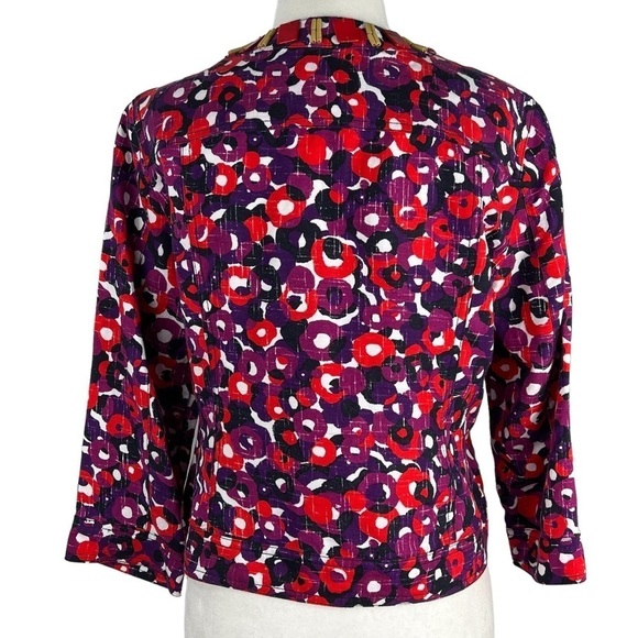 RUBY RD. PETITE BUTTON COLORFUL FLORAL WOMEN'S BLAZER/JACKET - Picture 3 of 12
